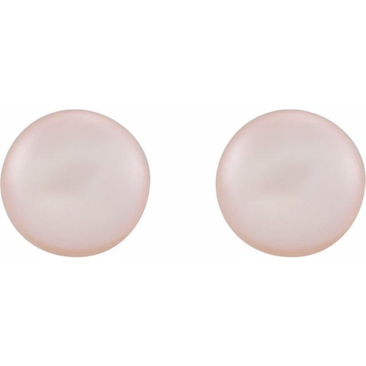 14K Yellow Gold Cultured Pink Freshwater Pearl Earrings