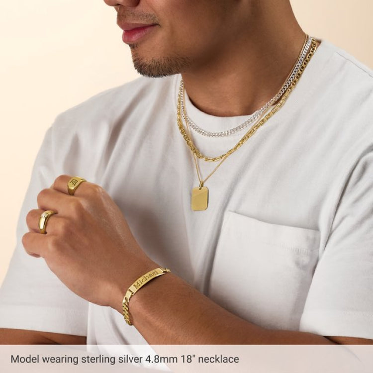 14K Yellow Gold-Filled 4.8 mm Curb 8" Chain