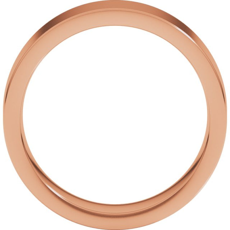14K Rose Gold 6 mm Comfort-Fit Flat Band Size 8