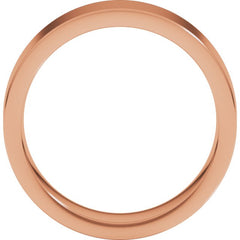 14K Rose Gold 6 mm Comfort-Fit Flat Band Size 8