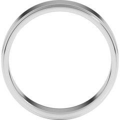 14K White Gold 6 mm Stepped-Edge Flat Band Size 8