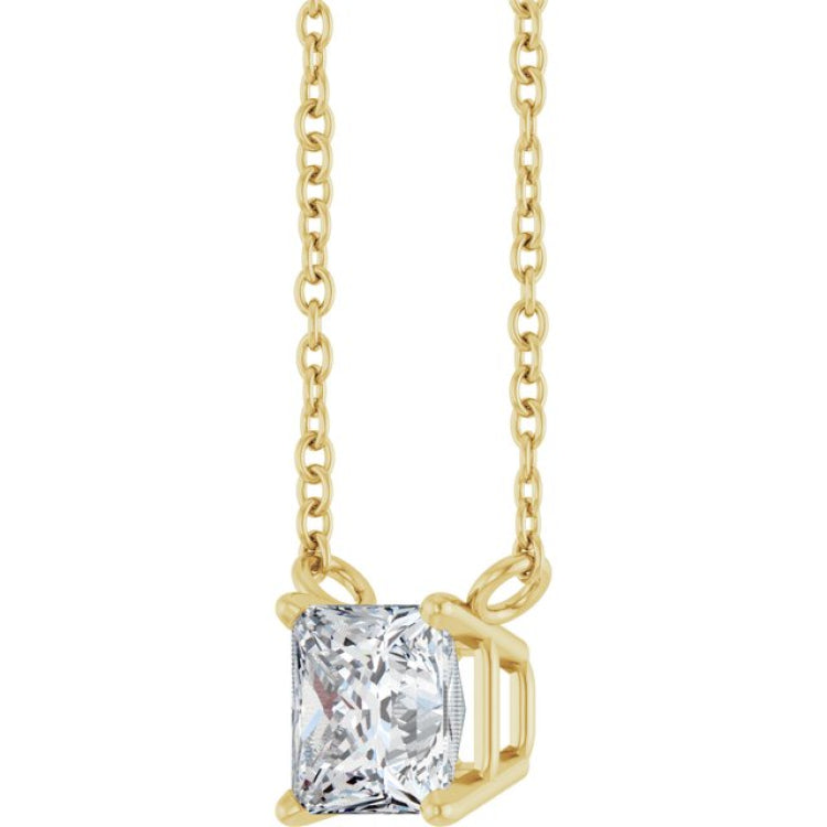 14K Yellow Gold 3/4 CT Lab-Grown Diamond Solitaire 18 " Necklace