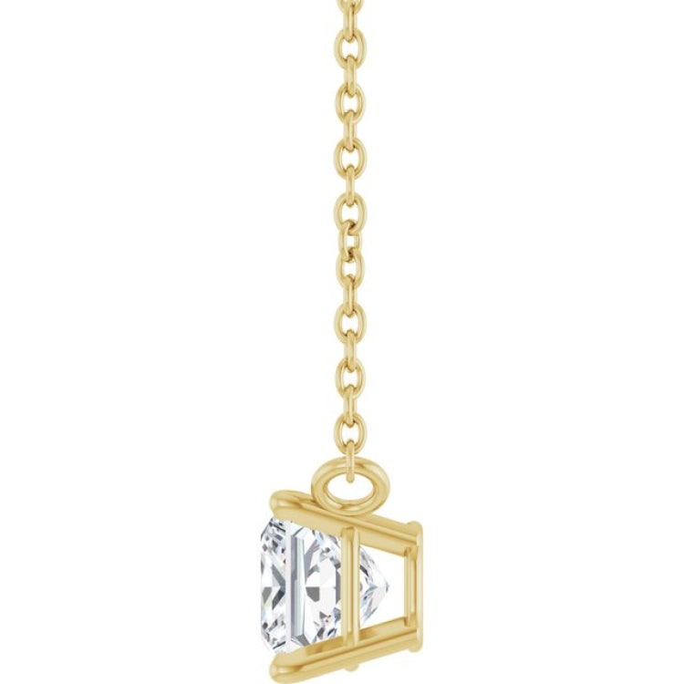 14K Yellow Gold 3/4 CT Lab-Grown Diamond Solitaire 18 " Necklace