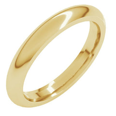 14K Yellow Gold 3 mm Comfort-Fit Half Round Band Size 9