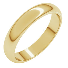 18K Yellow Gold 4 mm Half Round Band Size 7