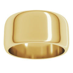 10K Yellow Gold 10 mm Half Round Band Size 7