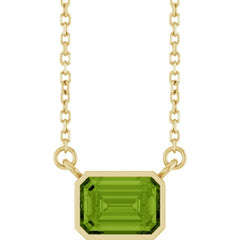 14K Yellow Gold Natural Peridot 18" Necklace
