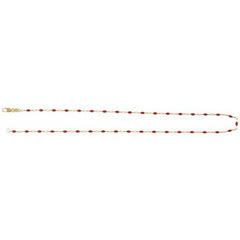 14K Yellow Gold-Filled 1.6 mm Red Enamel Paperclip-Style 18" Chain