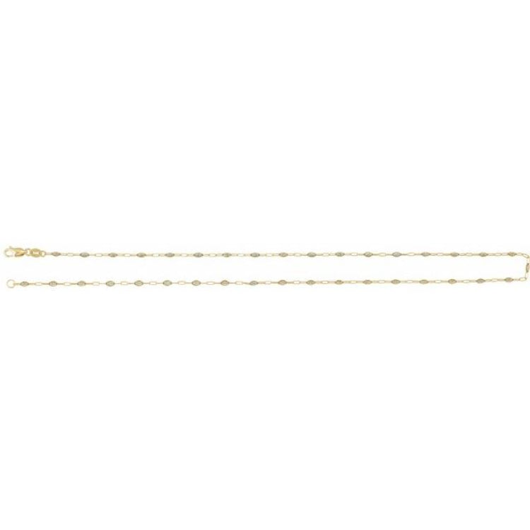 14K Yellow Gold-Filled 1.6 mm Multi-Color Enamel Bead Paperclip-Style 16" Chain
