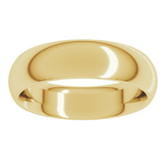 14K Yellow Gold 5.5 mm Comfort-Fit Half Round Band Size 10.5