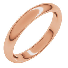 14K Rose Gold 3.5 mm Comfort-Fit Half Round Band Size 10
