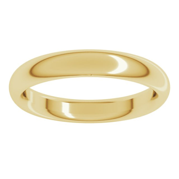 14K Yellow Gold 3.5 mm Comfort-Fit Half Round Band Size 11.5