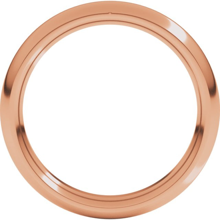 14K Rose Gold 3.5 mm Comfort-Fit Half Round Band Size 11