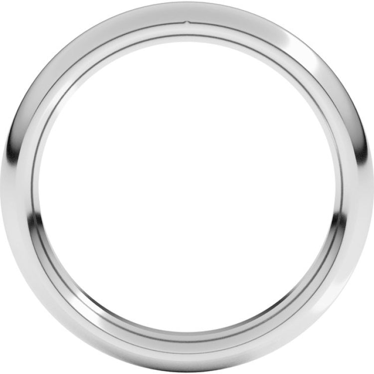 10K White Gold 3.5 mm Comfort-Fit Half Round Band Size 5.5