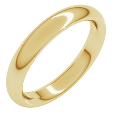 14K Yellow Gold 3.5 mm Comfort-Fit Half Round Band Size 5.5