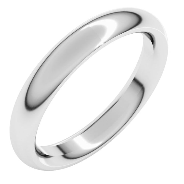 14K White Gold 3.5 mm Comfort-Fit Half Round Band Size 7