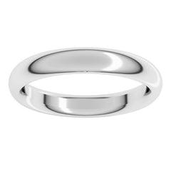 14K White Gold 3.5 mm Comfort-Fit Half Round Band Size 9