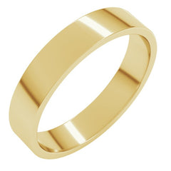 14K Yellow Gold 4.5 mm Flat Band Size 14