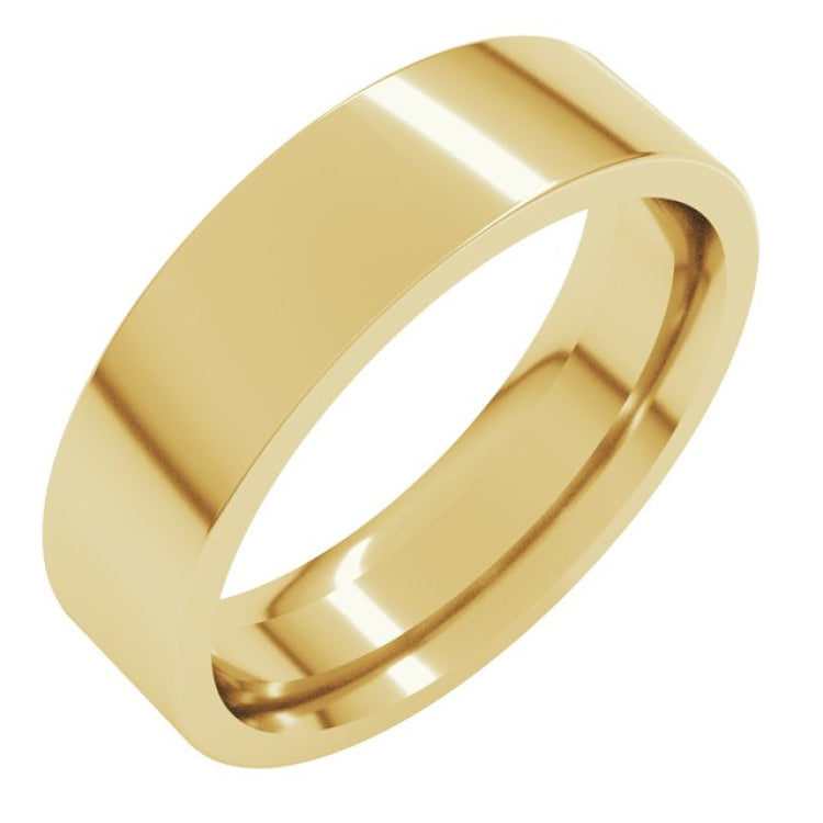 10K Yellow Gold 5.5 mm Comfort-Fit Flat Band Size 6