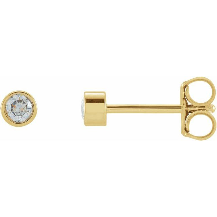 14K Yellow Gold 1/5 CTW Lab-Grown Diamond Micro Bezel-Set Earrings