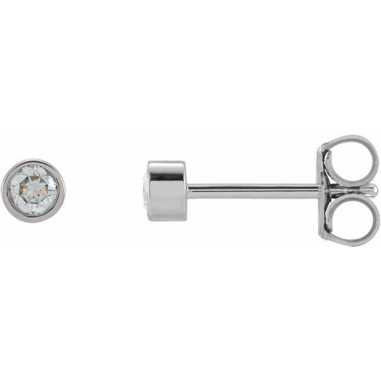 14K White Gold 1/2 CTW Lab-Grown Diamond Micro Bezel-Set Earrings