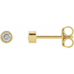 14K Yellow Gold 1 CTW Lab-Grown Diamond Micro Bezel-Set Earrings