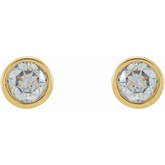 14K Yellow Gold 1 CTW Lab-Grown Diamond Micro Bezel-Set Earrings