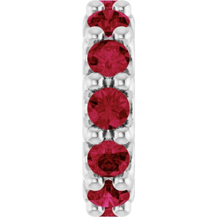 Sterling Silver Lab-Grown Ruby Spacer Charm/Pendant