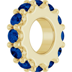 14K Yellow Gold Lab-Grown Blue Sapphire Spacer Charm/Pendant