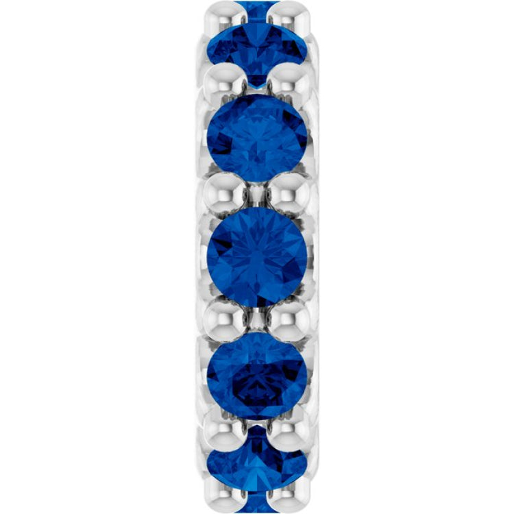 Sterling Silver Lab-Grown Blue Sapphire Spacer Charm/Pendant