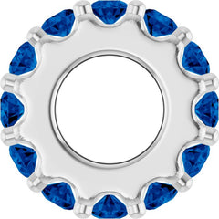 14K White Gold Natural Blue Sapphire Spacer Charm/Pendant