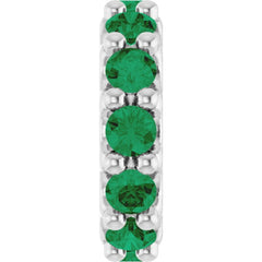 Sterling Silver Lab-Grown Emerald Spacer Charm/Pendant