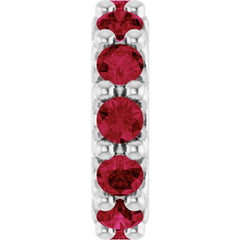 14K White Gold Lab-Grown Ruby Spacer Charm/Pendant