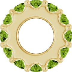 14K Yellow Gold Natural Peridot Spacer Charm/Pendant