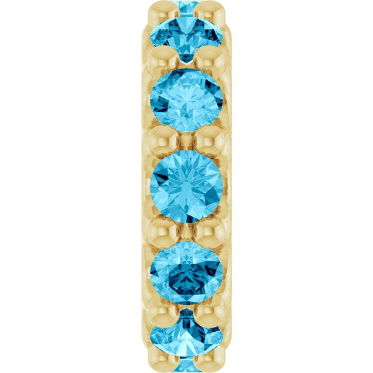 14K Yellow Gold Natural Aquamarine Spacer Charm/Pendant