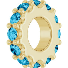 14K Yellow Gold Natural Aquamarine Spacer Charm/Pendant