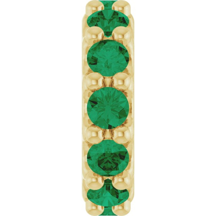 14K Yellow Gold Lab-Grown Emerald Spacer Charm/Pendant