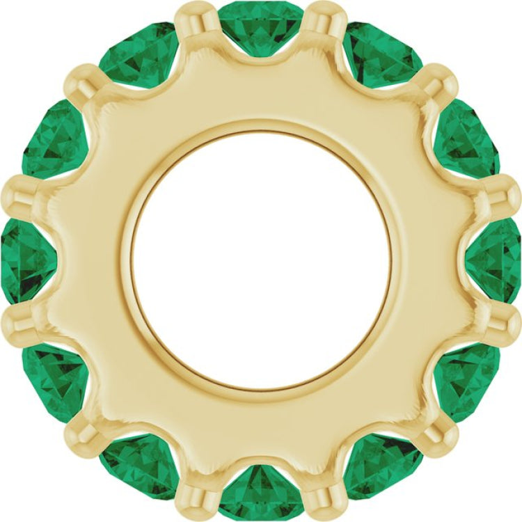 14K Yellow Gold Lab-Grown Emerald Spacer Charm/Pendant