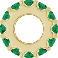 14K Yellow Gold Lab-Grown Emerald Spacer Charm/Pendant