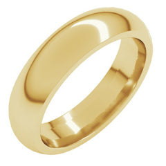 10K Yellow Gold 5 mm Comfort-Fit Half Round Band Size 10.5