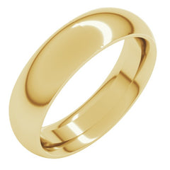 10K Yellow Gold 5.5 mm Half Round Band Size 9