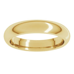 18K Yellow Gold 4 mm Comfort-Fit Half Round Band Size 10.5
