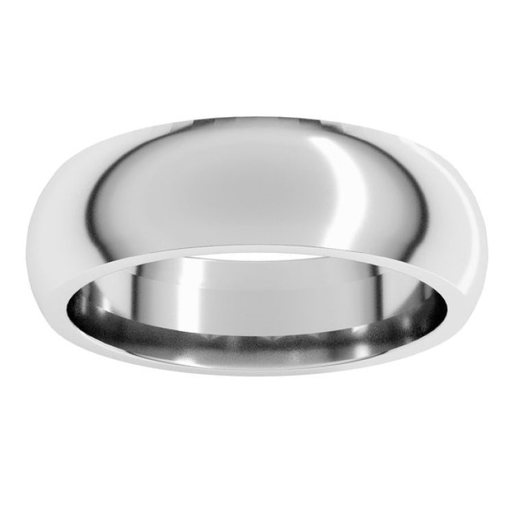 Platinum 6 mm Comfort-Fit Half Round Band Size 10.5