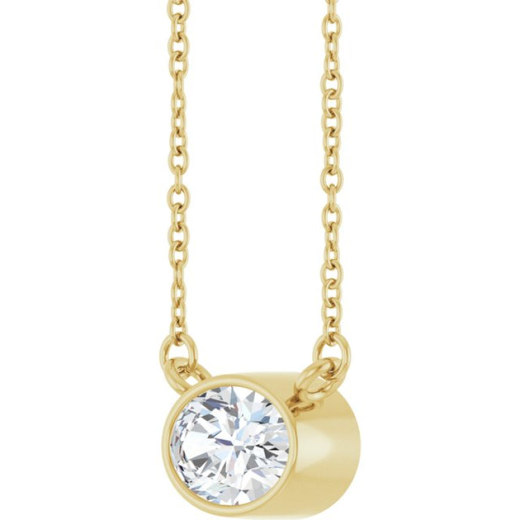 14K Yellow Gold 7/8 CT Lab-Grown Diamond 18" Necklace