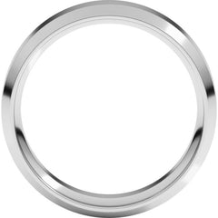 14K White Gold 6 mm Beveled-Edge Comfort-Fit Flat Band Size 10