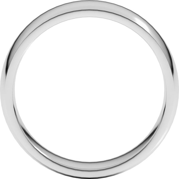 10K White Gold 6 mm Lightweight Comfort-Fit Half Round Band Size 9.5