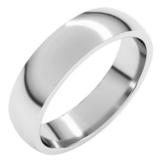 10K White Gold 5 mm Lightweight Comfort-Fit Half Round Band Size 11.5