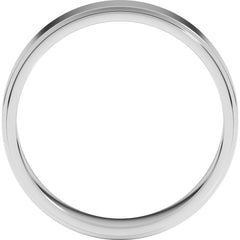 14K White Gold 5 mm Stepped-Edge Flat Band Size 9.5