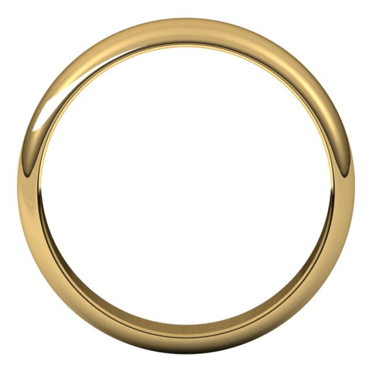 10K Yellow Gold 4.5 mm Half Round Band Size 8.5