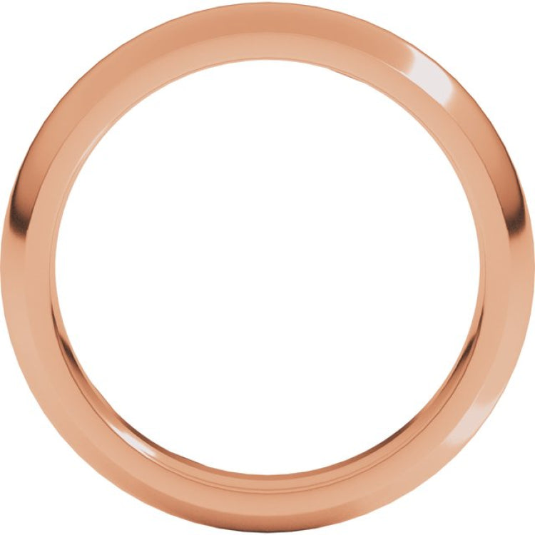 14K Rose Gold 4 mm Comfort-Fit Half Round Band Size 8.5